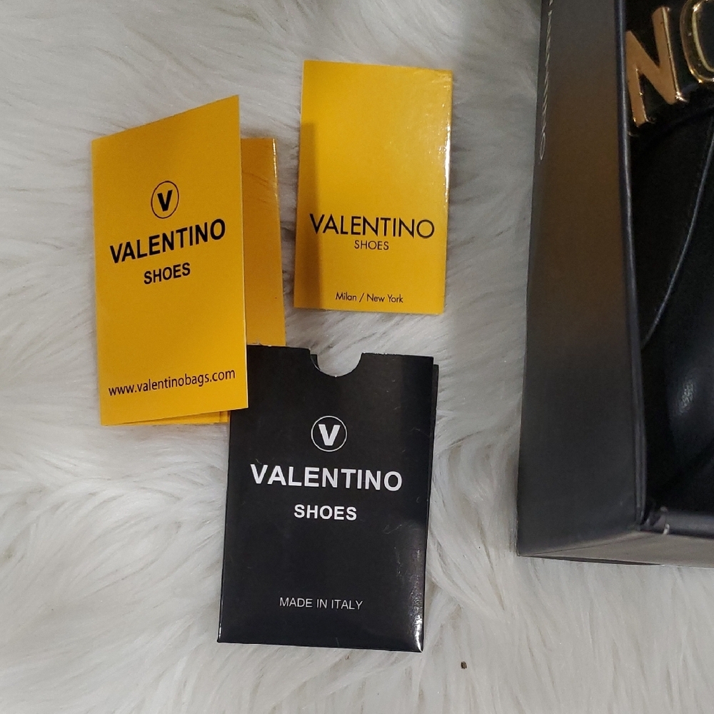 Y2k Valentino Rosalinda  Black Platform Slipon with Gold Logo - Picture 13 of 16